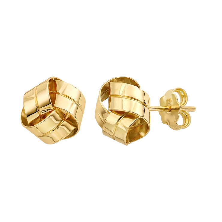 Aretes, Oro Amarillo 14K, Love Knot Aretes, Oro Amarillo 14K, Love Knot