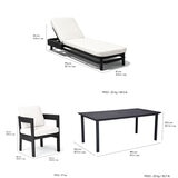 MoDe Living, Sanford Estate Colección de Patio color Blanco, 15 piezas