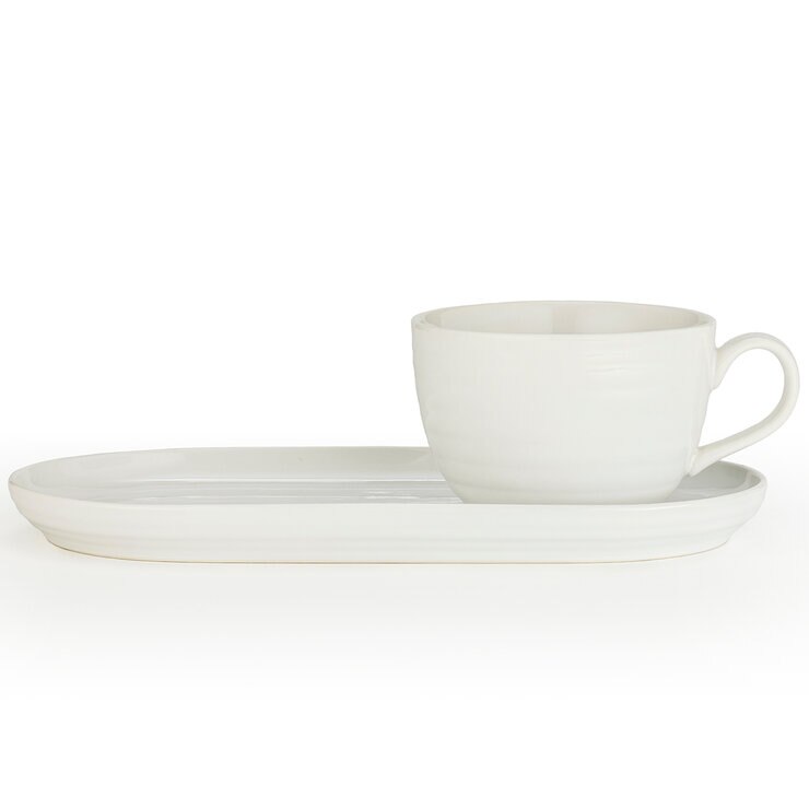 Signature Housewares 4 Juegos de Taza y Plato de Cerámica