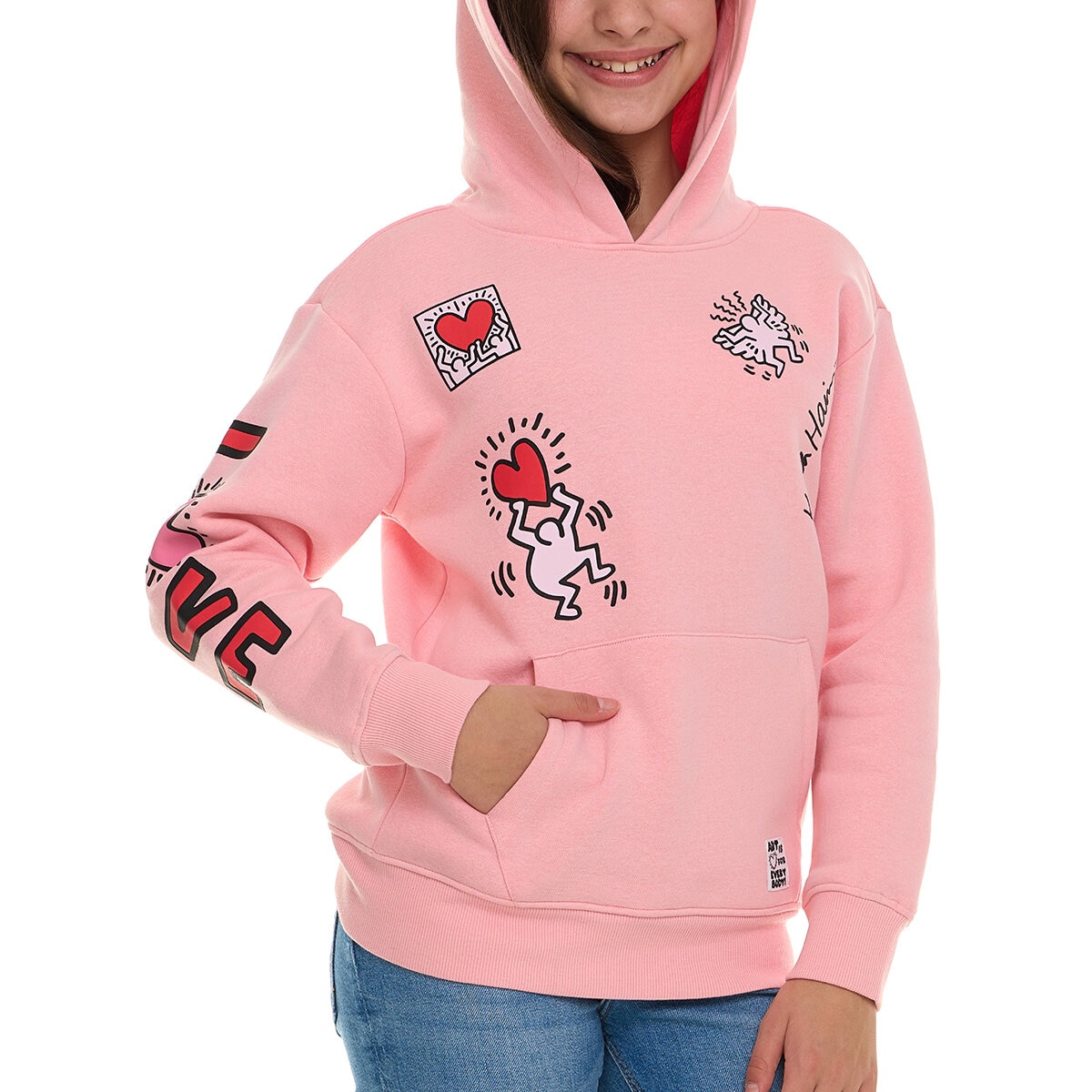 Keith Haring Sudadera para Niños y Niñas Rosa 5 / 6 Años