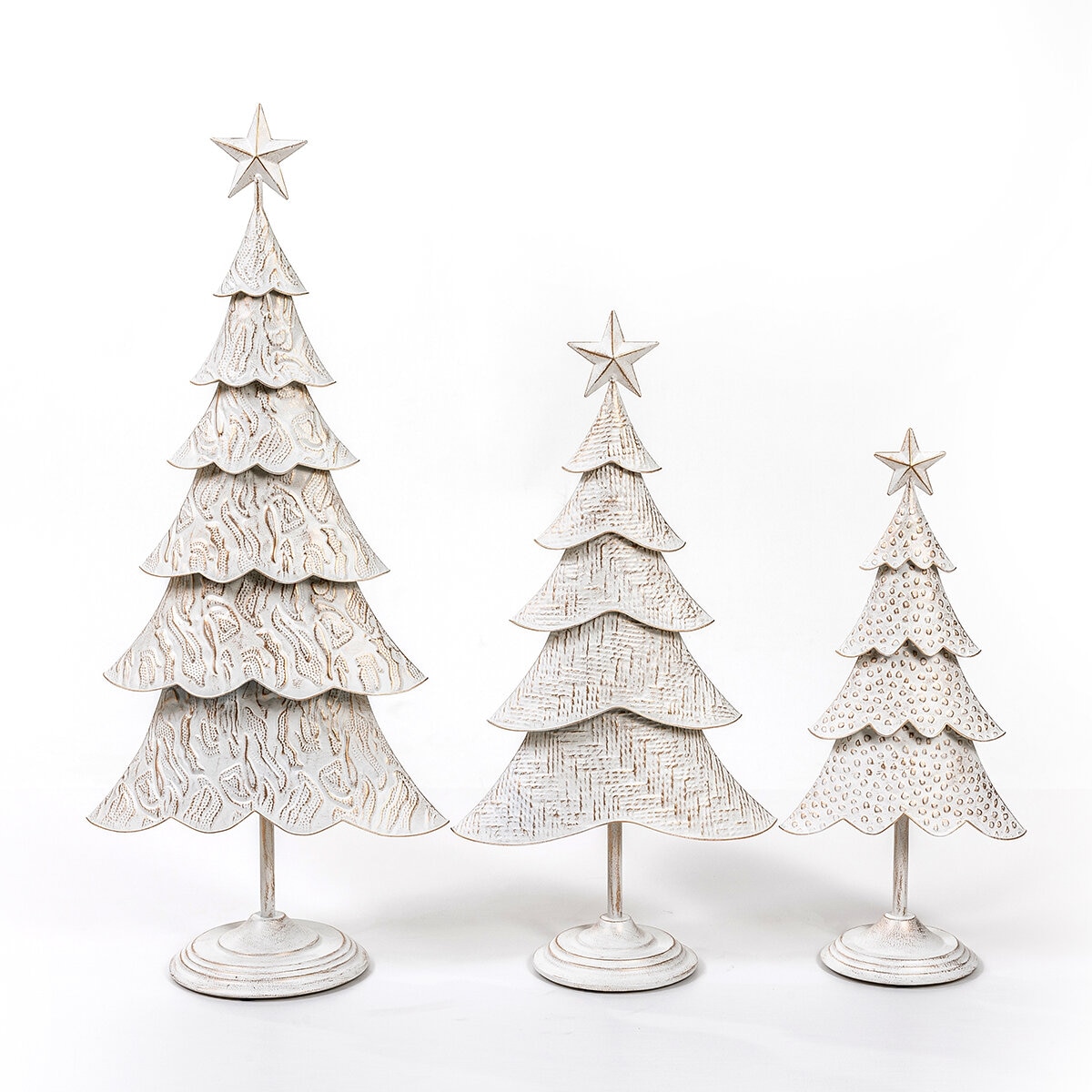 Árboles de Navidad de Metal 3 Piezas, Blancos