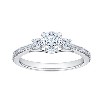 Anillo de Compromiso, 1.00ctw Diamantes, Oro Blanco 14K