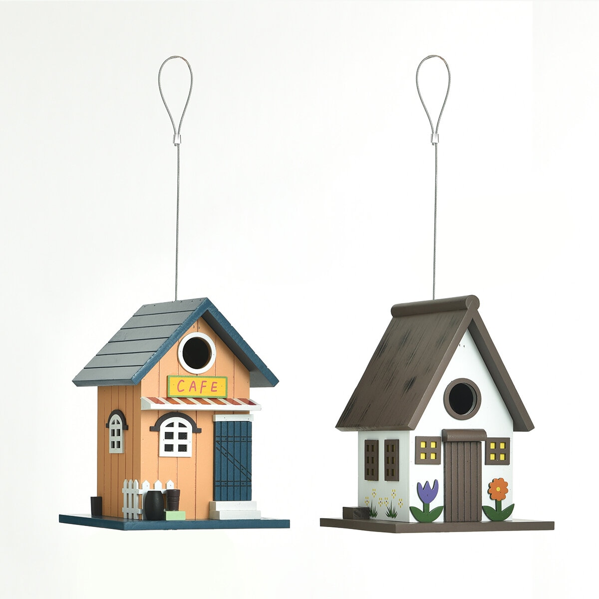 Stylecraft, Paquete de 2 Casitas para Ave de Madera, Café y Casa de Háda