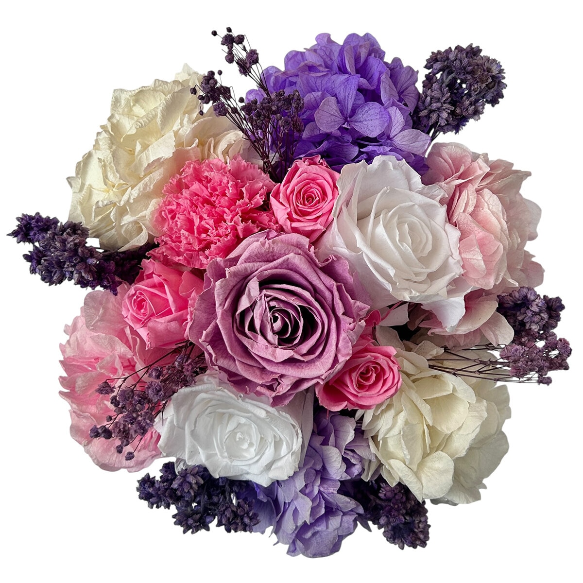 Alive, Bouquet Mix Lila, Caja Negra, Duración 6 Meses. Alive, Bouquet Mix Lila, Caja Negra, Duración 6 Meses.