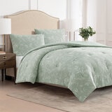 Charisma, Juego de Edredón Queen de 3 piezas, Color Verde