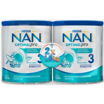 Nestle NAN Optipro 3, Fórmula para bebé (2 latas de 1.5 kg c/u)