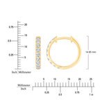 0.50ctw, Arracadas de Diamantes, Corte Redondo, Oro Amarillo de 14K