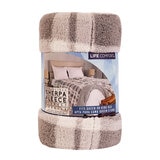 Life Comfort Cobija Tamaño Queen/ King, Light Grey Plaid