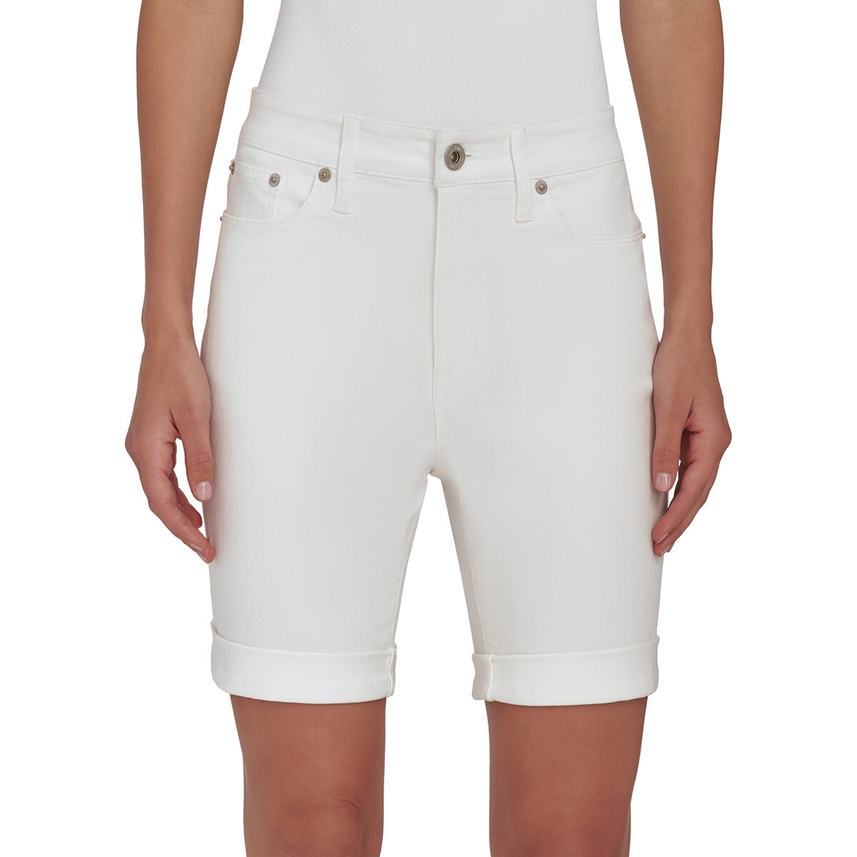 DKNY Jeans Short Bermuda para Dama blanco 4
