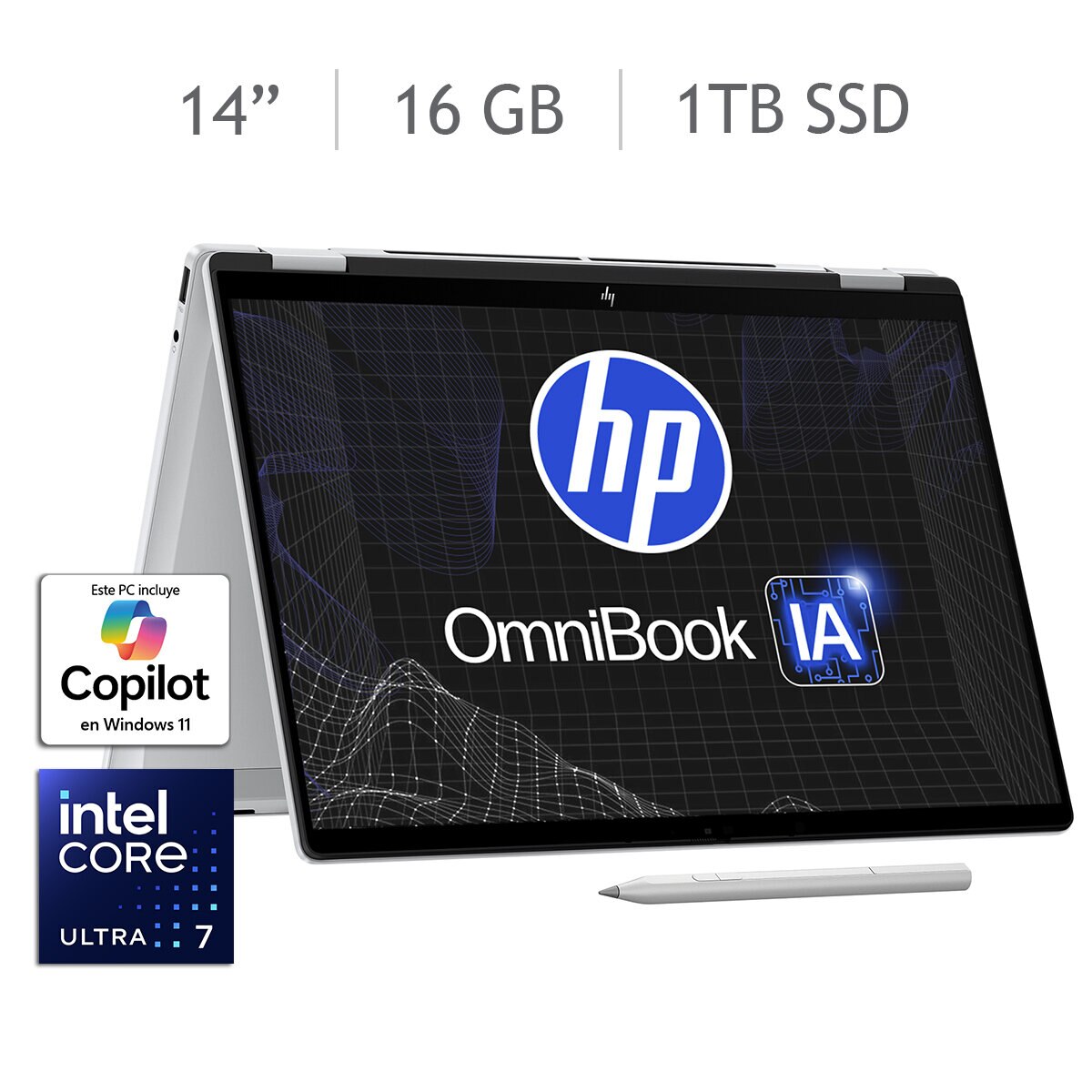 HP Omnibook X Flip NGAI 14-fm0072la 14" OLED UWVA Intel Core Ultra 7 16GB 1TB