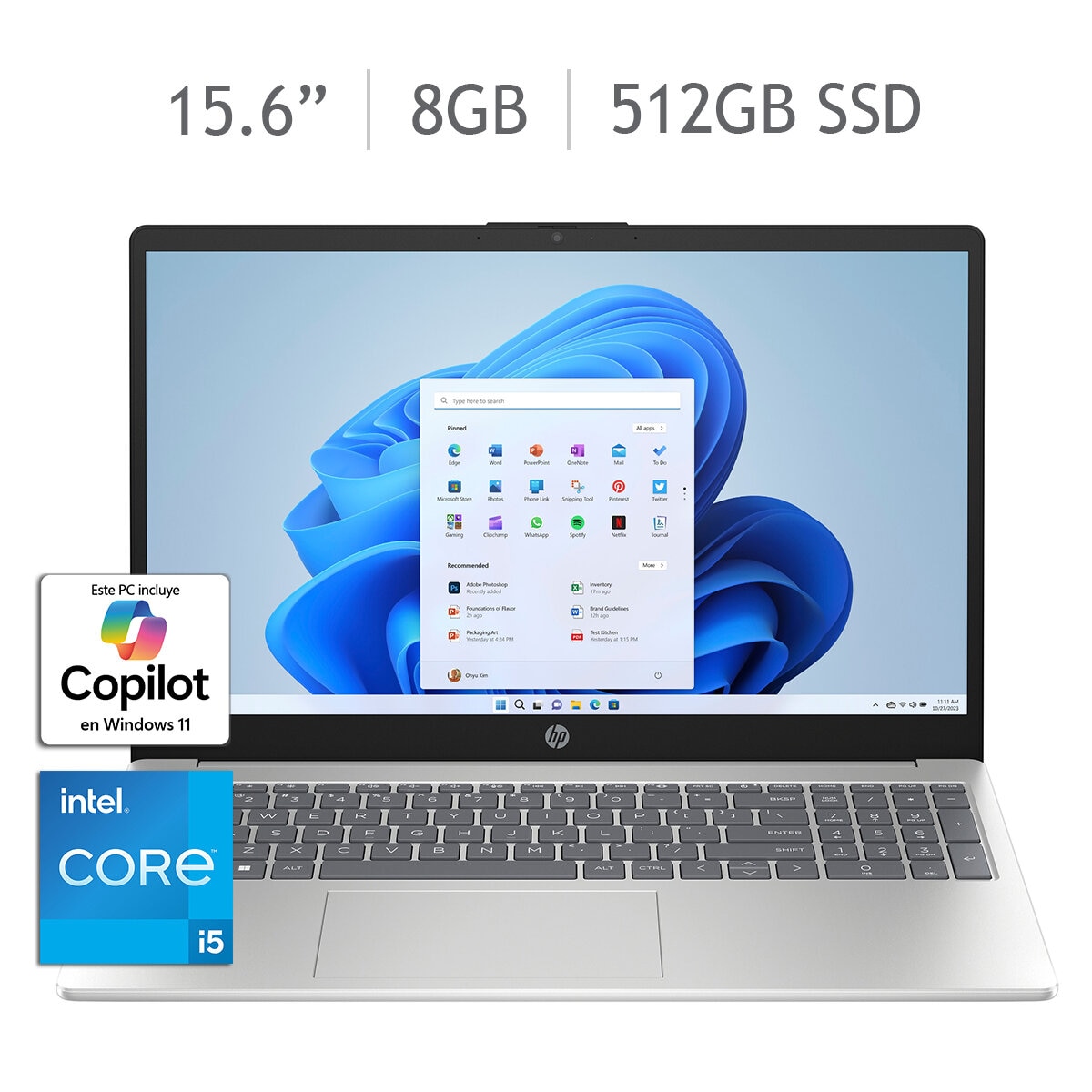 HP 15-fd0058la Laptop 15.6" Full HD Intel Core i5 8GB 512GB SSD