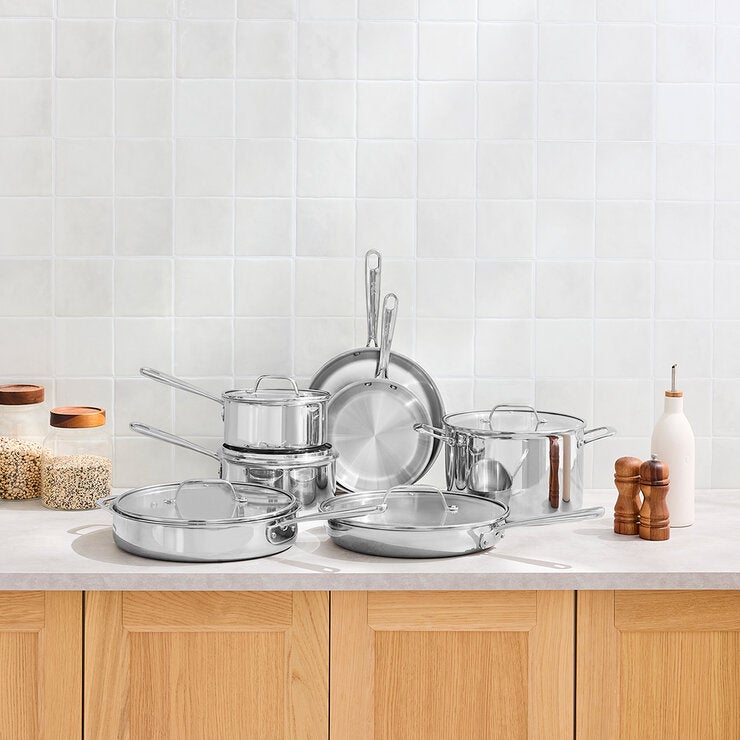 T-Fal Batería de Cocina de Acero Inoxidable Tri-Ply, 12 Piezas T-Fal Batería de Cocina de Acero Inoxidable Tri-Ply, 12 Piezas