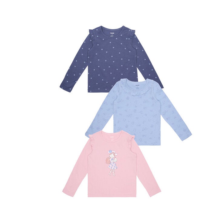 Pekkle Playera para Niñas 3 piezas Varias Tallas y Colores