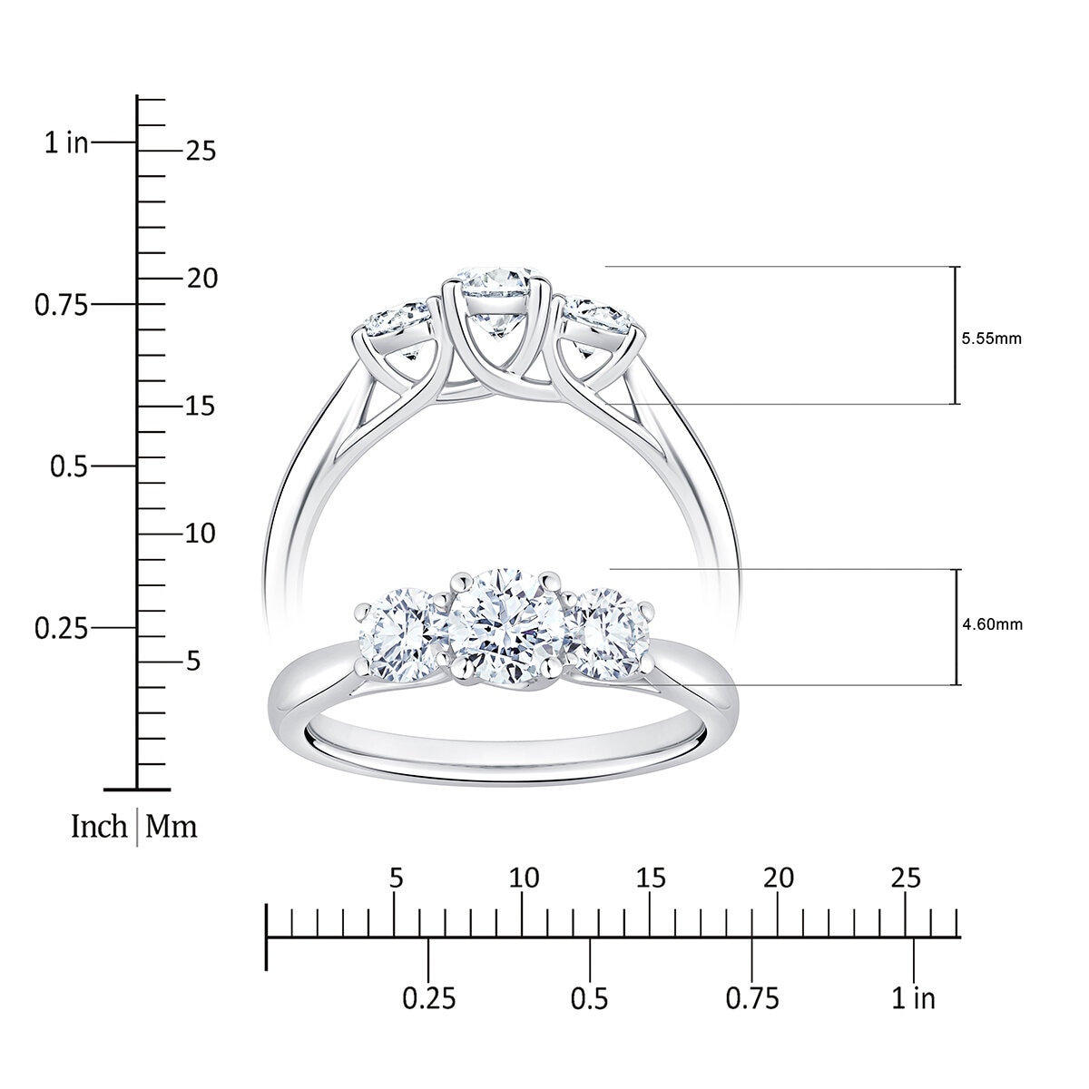 Anillo, 1.00ctw Diamantes, Oro Blanco de 14K Anillo, 1.00ctw Diamantes, Oro Blanco de 14K