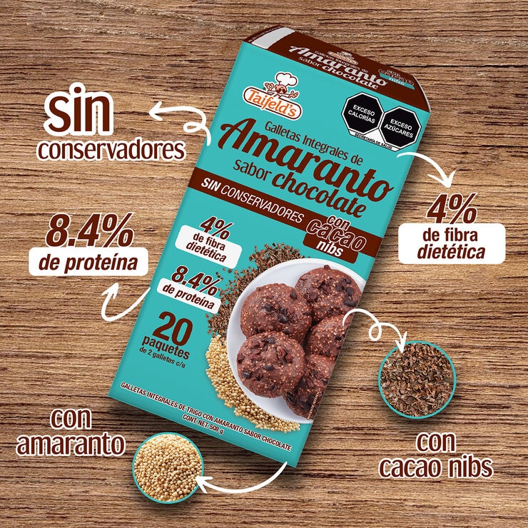 Taifelds Galletas Integrales de Amaranto Sabor Chocolate 508 g