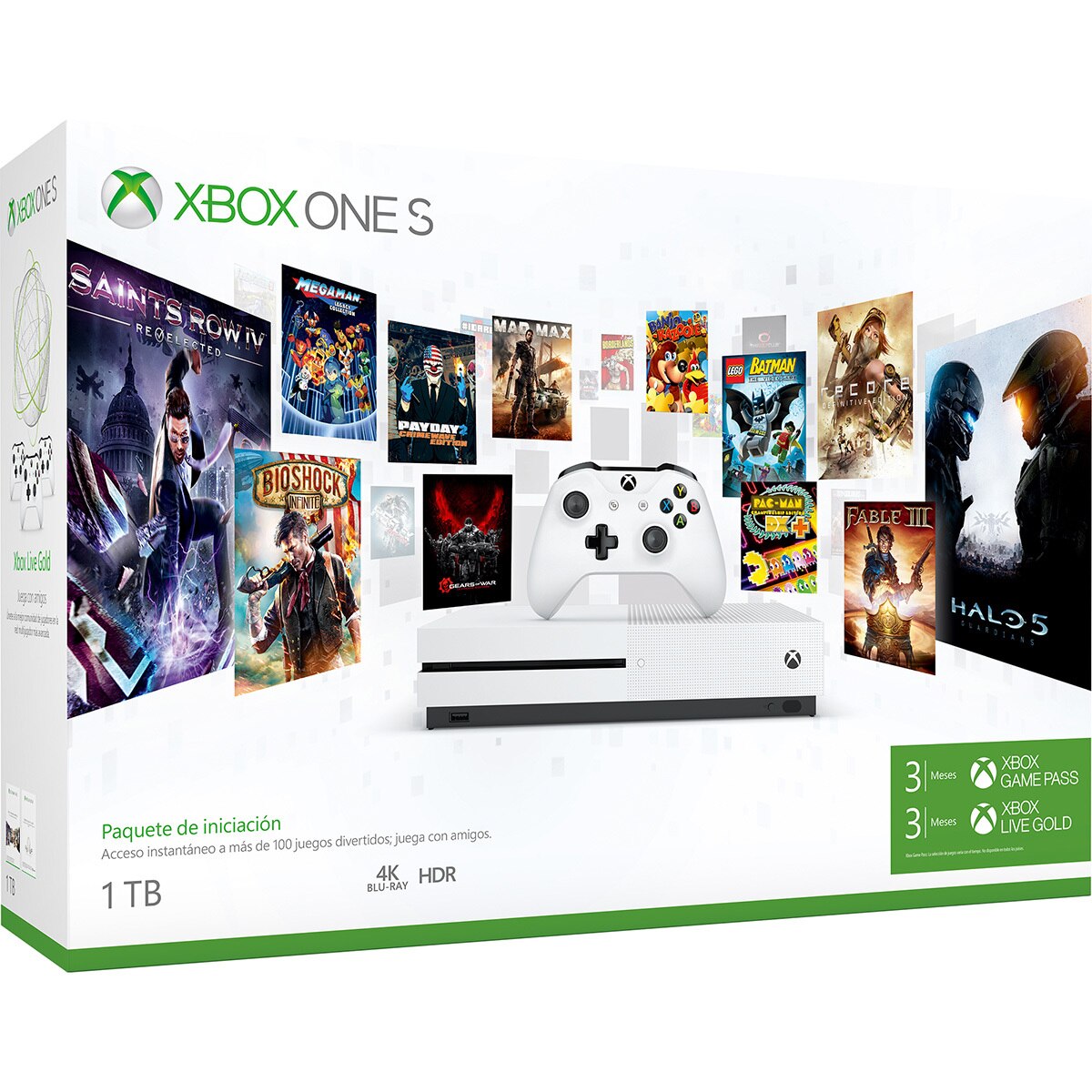 Xbox One S 1TB consola + 3 meses de Xbox Game Pass + 3 meses de Xbox