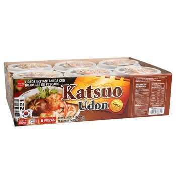 Katsuo Udon Fideos Instantáneos con Hojuelas de Pescado 6/221 g