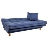 Violanti, Sofá Cama de 3 Plazas, Sin Brazo, Color Azul