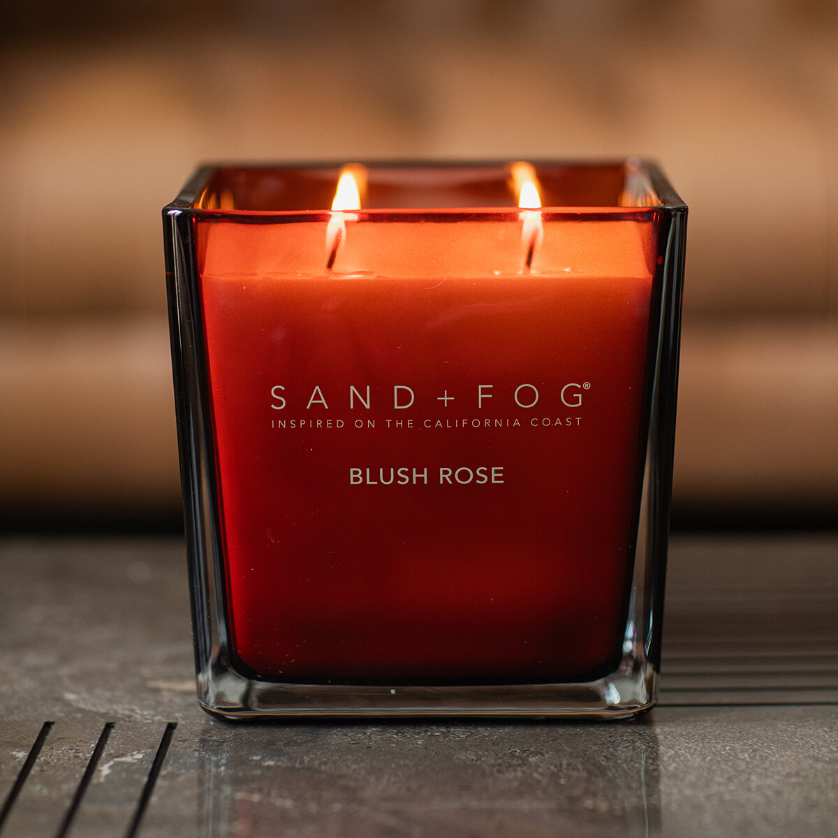 Sand + Fog Vela Aromática de Mezcla de Cera de Soya Resplandor Rosado