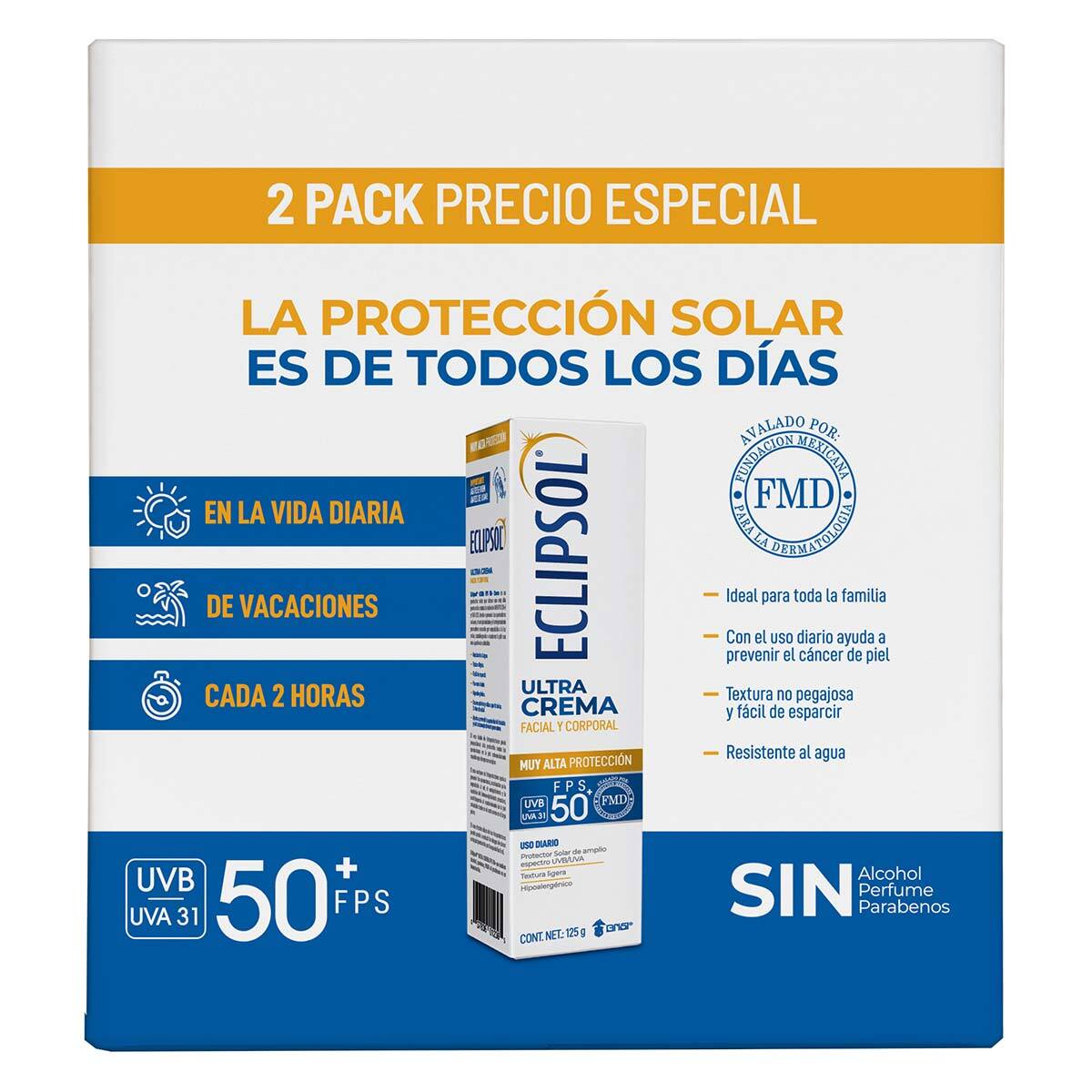 Eclipsol Bloqueador Solar FPS 50+ 2 pzas