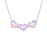 Mayfer, Juego de Collar y Aretes, Corazones con Cristal Austríaco