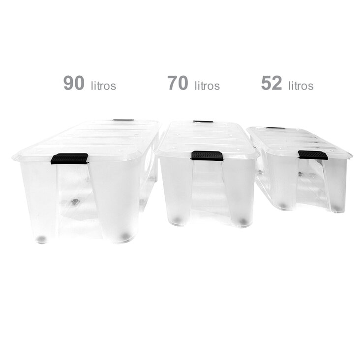 AG Box, Set de 3 Cajas Organizadoras, 52L, 70L y 90L.