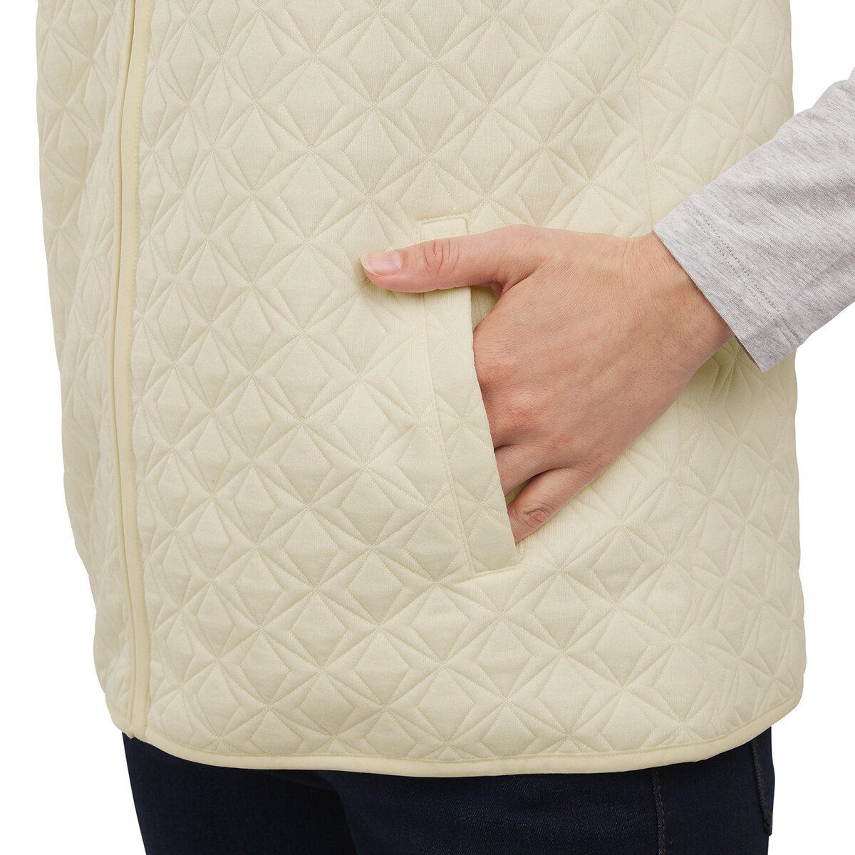 Land's End Chaleco para Dama Crema Extra Grande