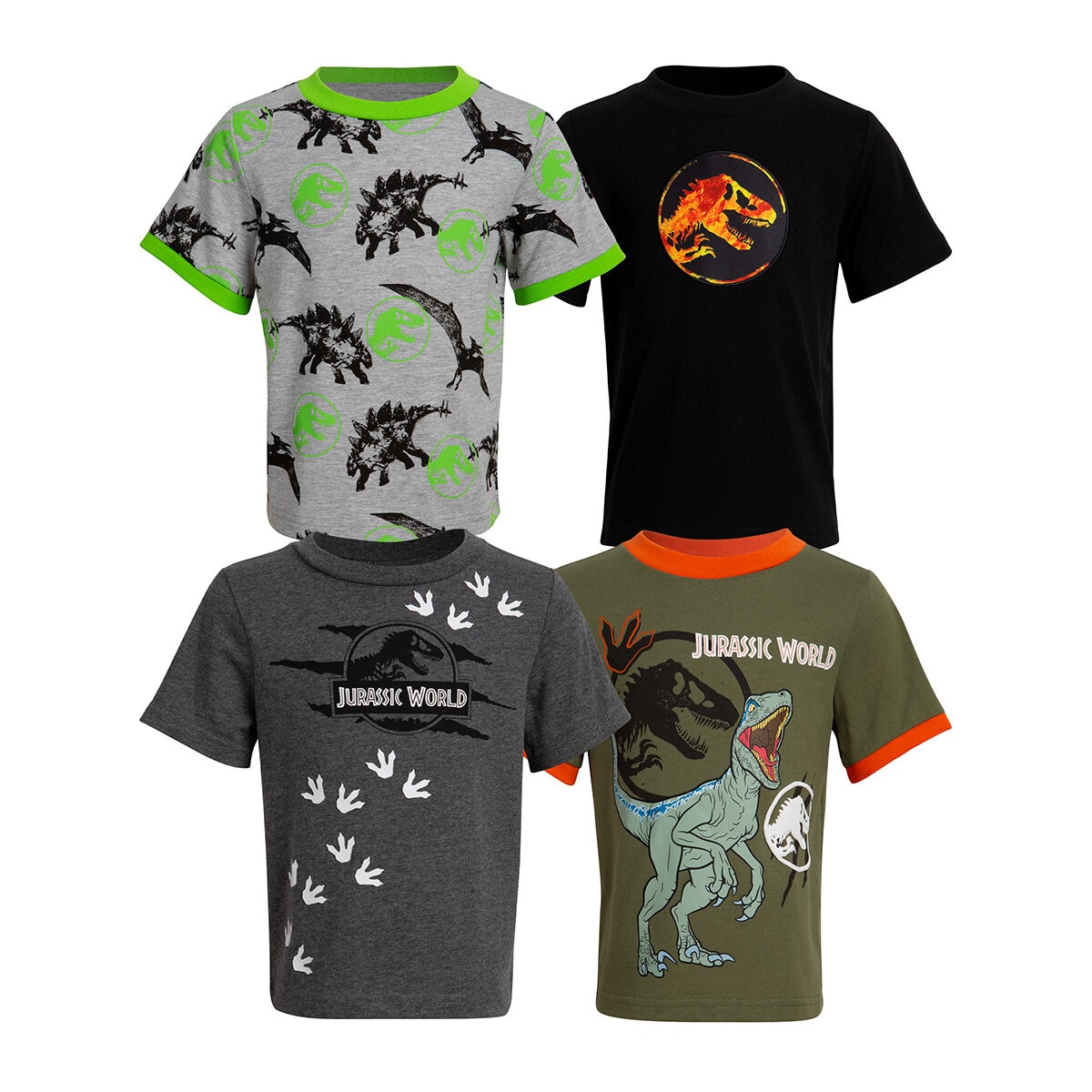 Playera 4 piezas para Niños o Niñas Varias Tallas y Colores