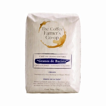 ﻿The Coffee Farmer’s Coop Café Granos de Barista Tostado Italiano Grano Entero 1 kg