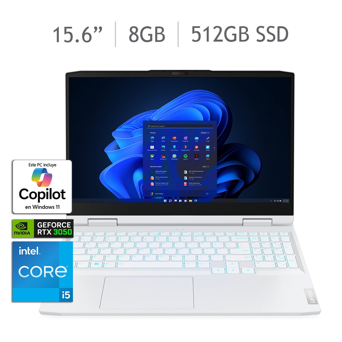 Lenovo IdeaPad Gaming 3 Laptop 15.6" Intel Core i5-12450H 8GB 512SSD