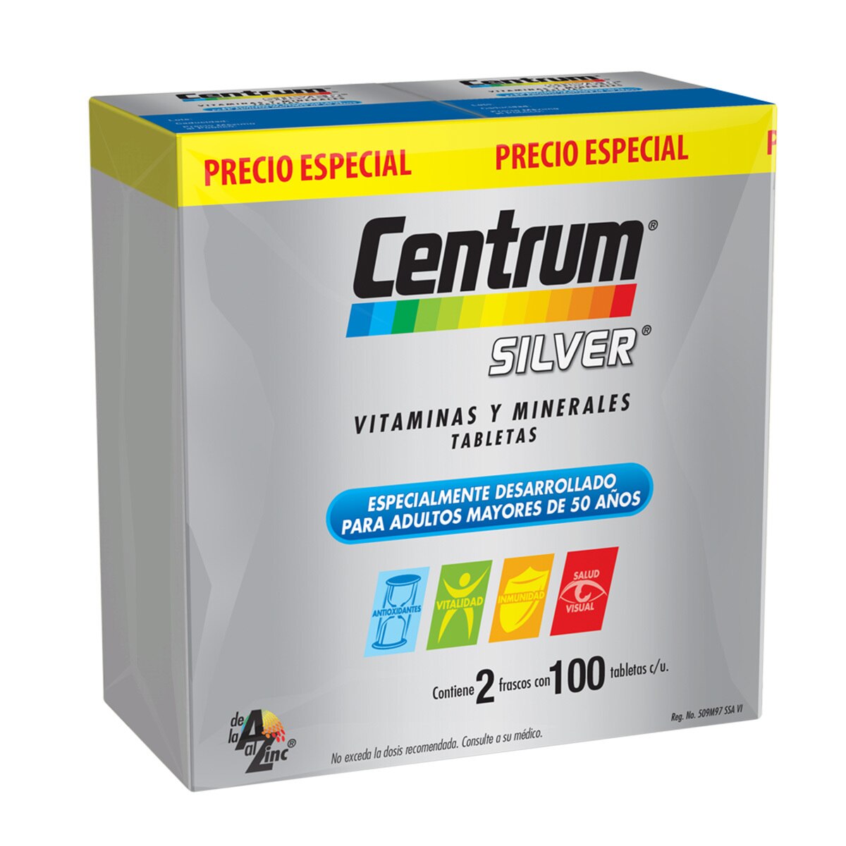 Centrum Silver 2 Frascos con 100 Tabletas cada Uno Costco México