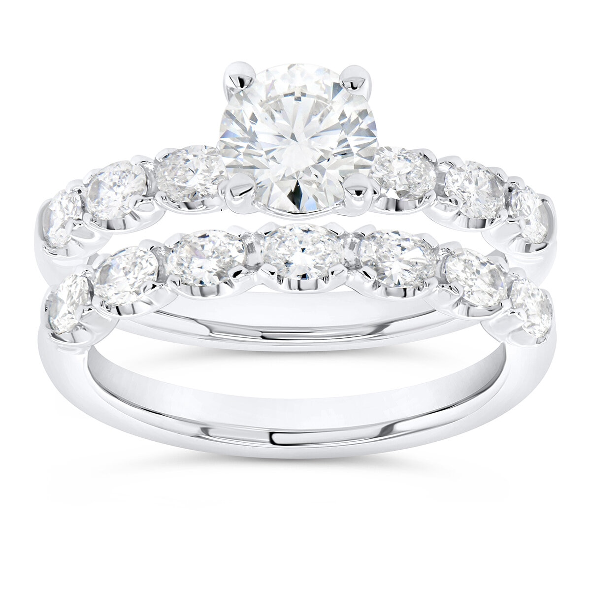 Anillo de Diamantes 0.50ctw, de Oro Blanco 14K