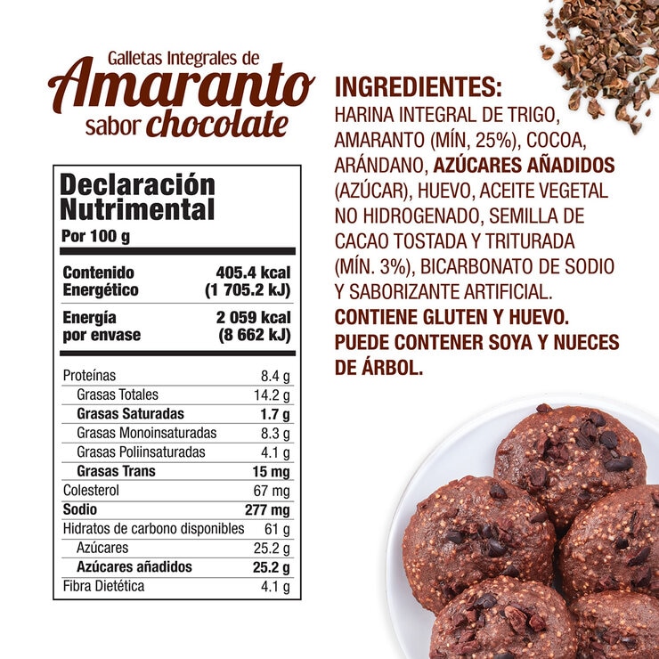 Taifelds Galletas Integrales de Amaranto Sabor Chocolate 508 g