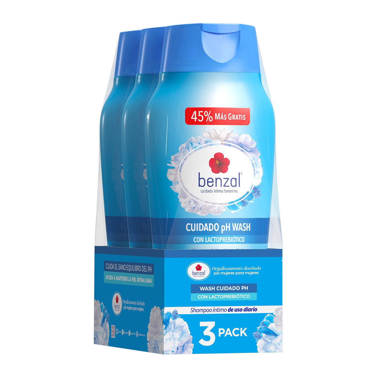 Benzal Shampoo Intimo de Uso Díario 3 pk de 355ml