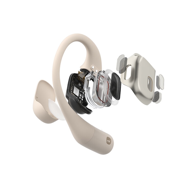 Shokz OpenFit Audífonos Inalámbricos de Conducción Ósea Beige