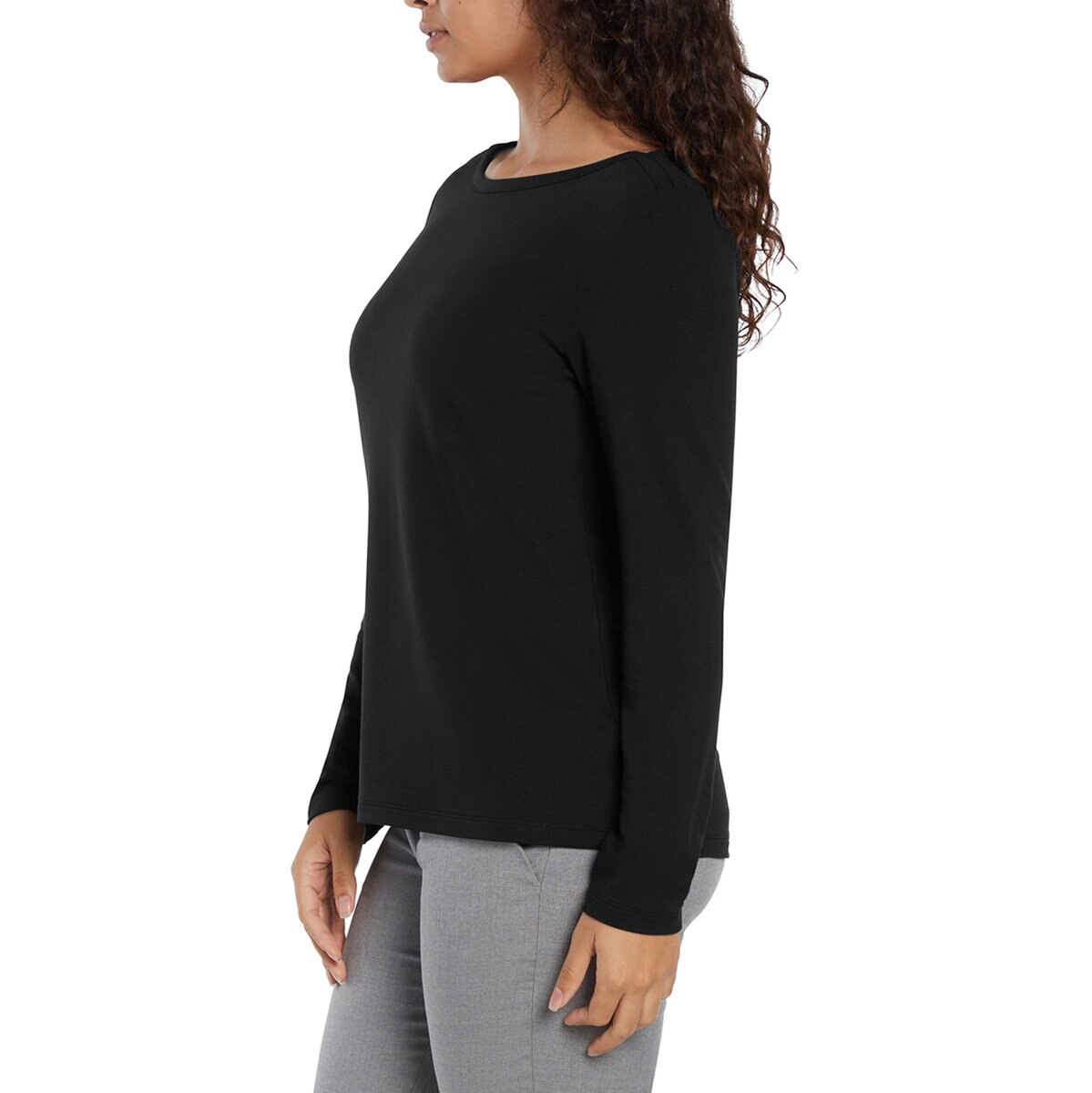 Three Dots Blusa para Dama Negro Extra Chica