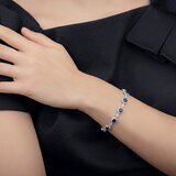 Brazalete de Zafiro Azul con Diamantes 2.18ctw, Oro Blanco 14K Brazalete de Zafiro Azul con Diamantes 2.18ctw, Oro Blanco 14K