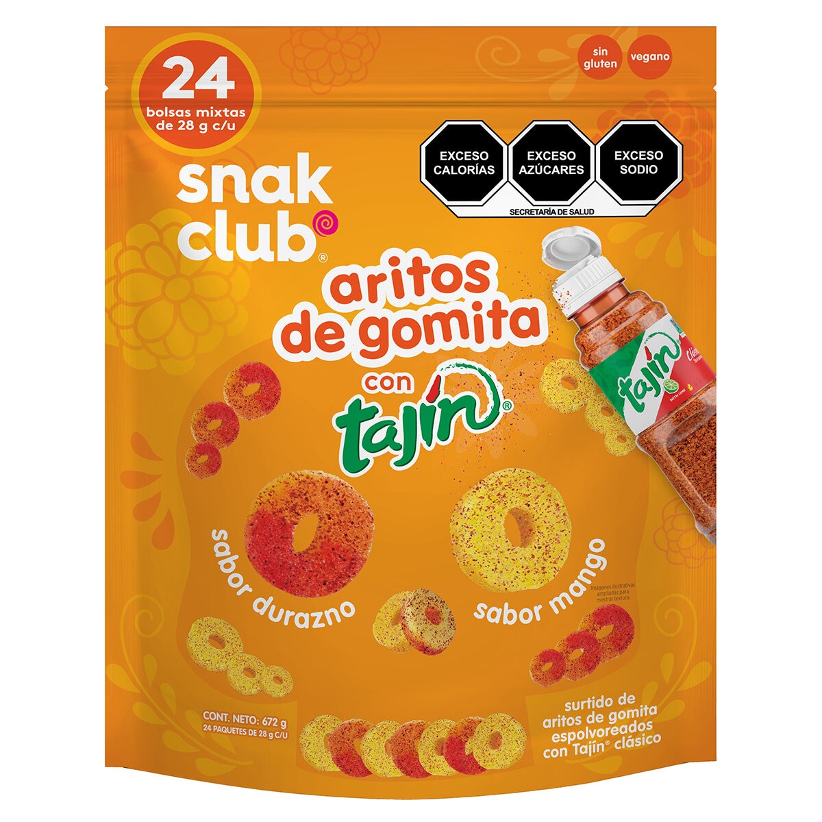 Snak Club Aritos de Gomita con Tajín 672 g