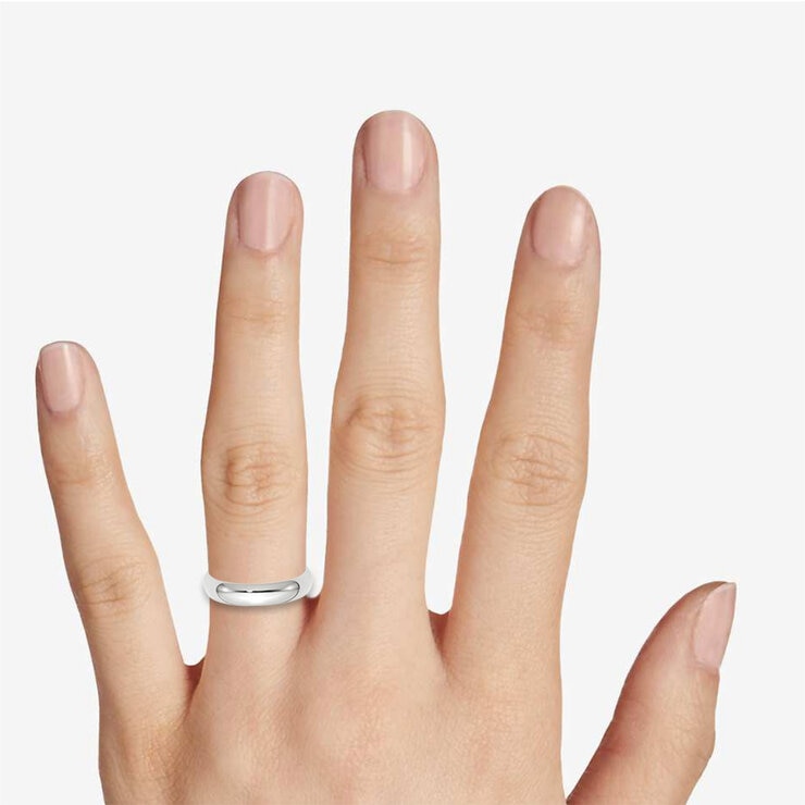 Argolla de matrimonio, 5mm, Comfort Fit, Oro Blanco de 14K, Talla 7
