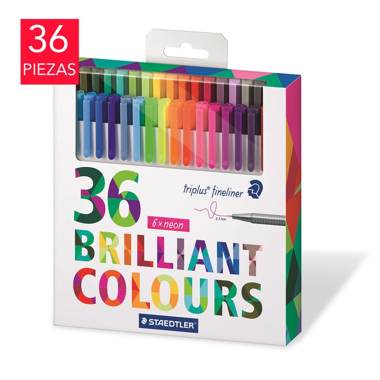 Staedtler Marcadores Punto Fino Colores Brillantes, 36 Piezas Staedtler Marcadores Punto Fino Colores Brillantes, 36 Piezas