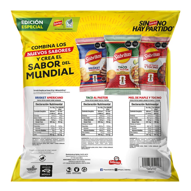 Sabritas Variedad Mundial 3/105 g Sabritas Variedad Mundial 3/105 g