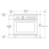 Bertazzoni Estufa 5 Quemadores y Horno 5.9"
