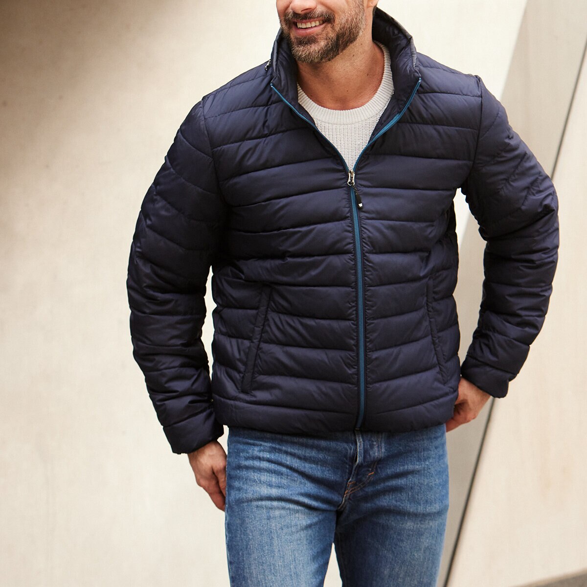 Weatherproof Chamarra empacable para Caballero Azul Chica