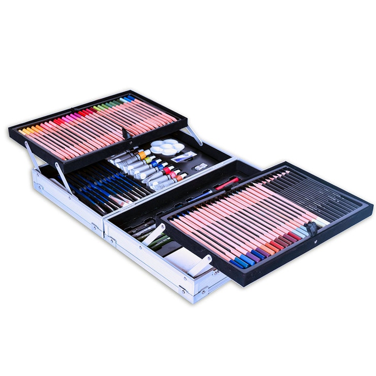 Daler & Rowney Set de Arte con 122 Piezas y Portafolio de Aluminio Daler & Rowney Set de Arte con 122 Piezas y Portafolio de Aluminio