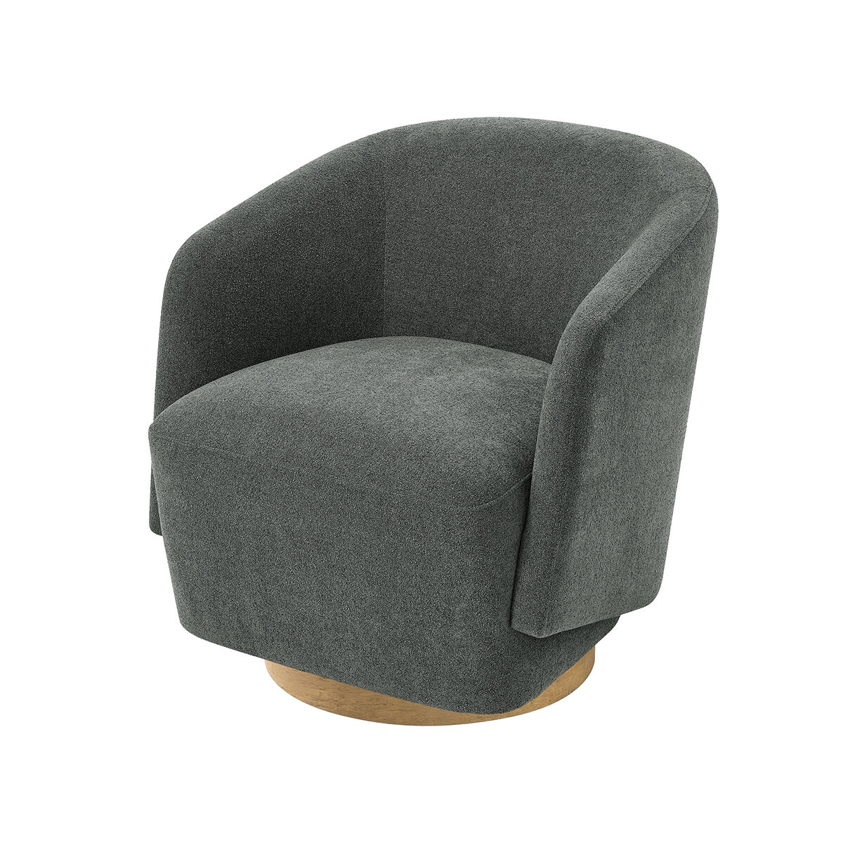Henredon, Silla Giratoria con Base de Madera