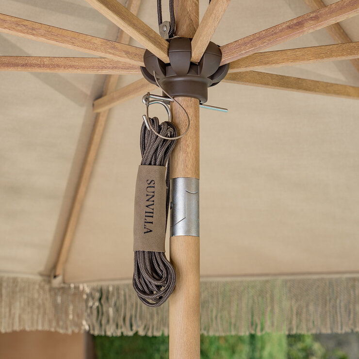 SunVilla, Sombrilla Cabana de 3m con Fleco , Color Beige