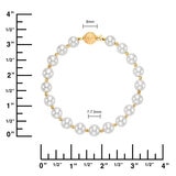 Pulsera de Perlas Cultivadas, Oro Amarillo de 14K, 19.05cm