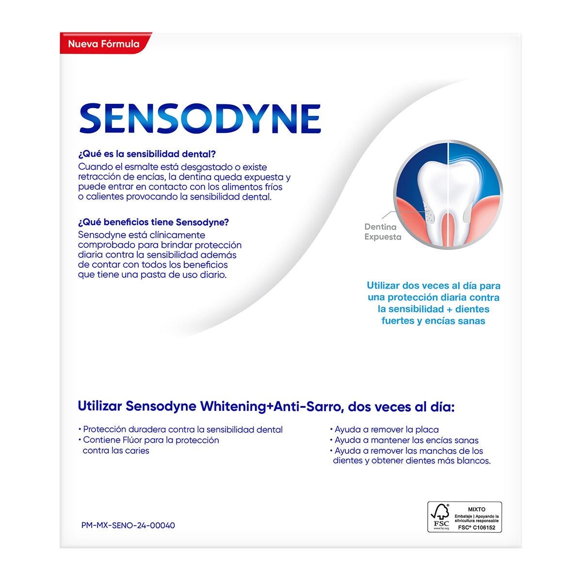 Sensodyne Whitening Anti Sarro 6 pzas de 90 gramos