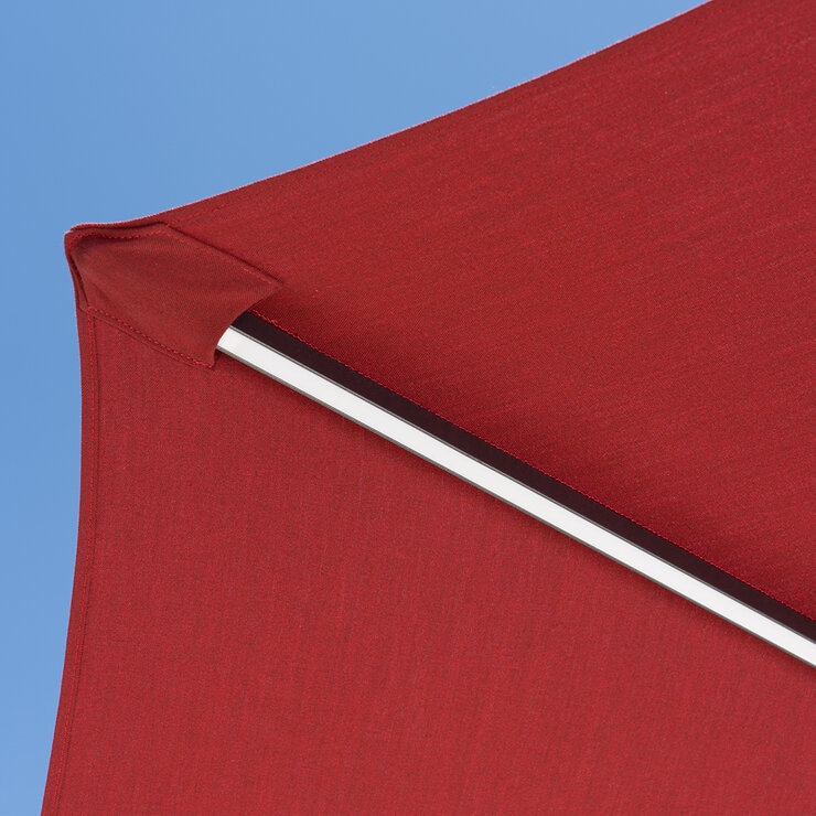SunVilla, Sombrilla Redonda de 3m con Luz Solar LED, Color Rojo