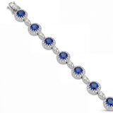 Brazalete de Zafiro Azul con Diamantes 2.18ctw, Oro Blanco 14K Brazalete de Zafiro Azul con Diamantes 2.18ctw, Oro Blanco 14K